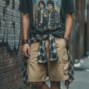 Vintage 90s Lee Cargo Shorts // Tan Khaki Grunge Gorpcore Y2K 36